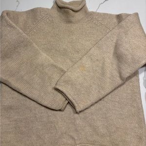 J. Crew 90s Rollneck Beige Oatmeal Sweater 100% Wool XL READ